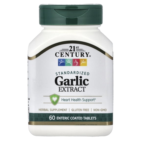 21st Century Garlic Extract, Standardized, 60 Enteric Coated Tablets