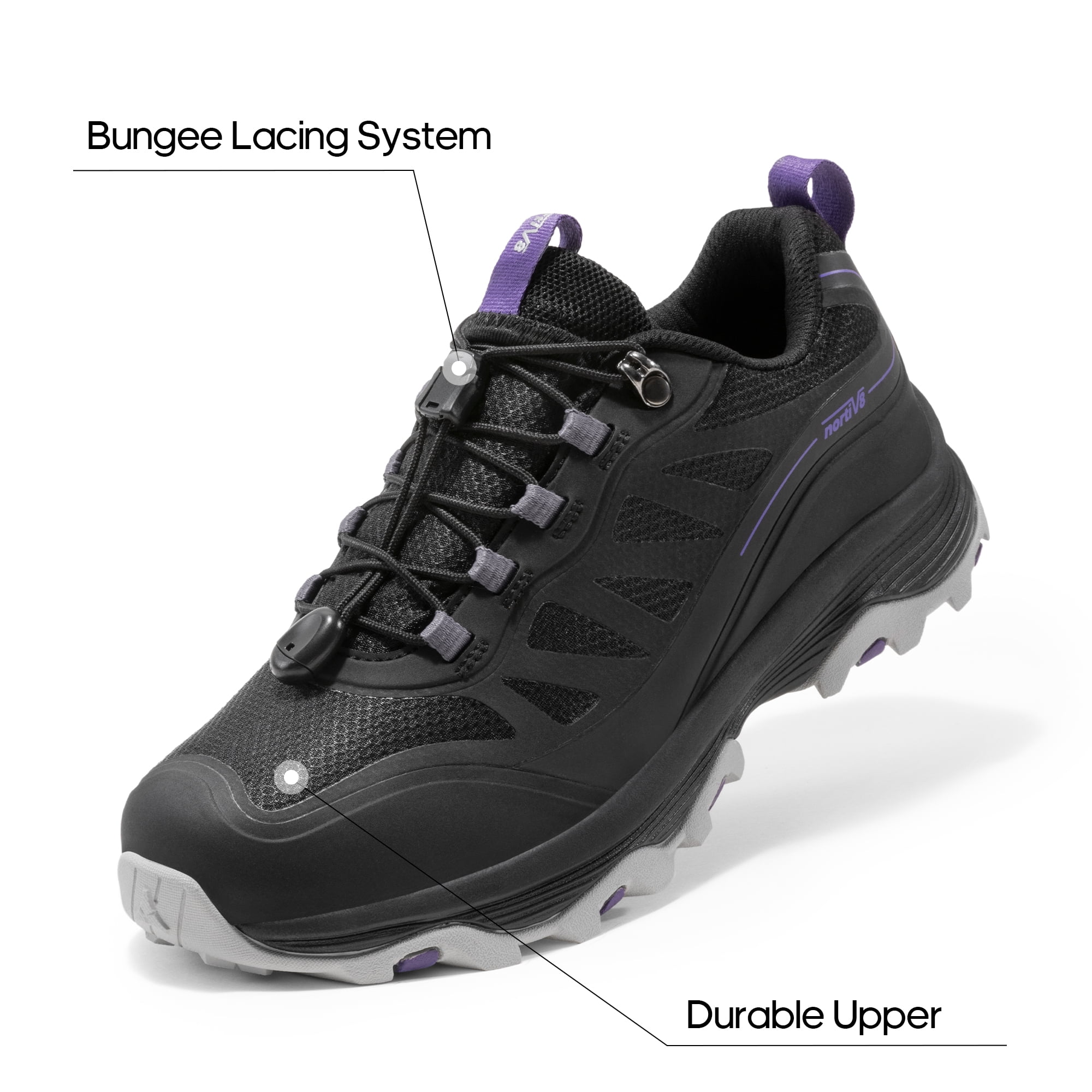 NORTIV 8 Women's Waterproof Hiking Shoes Quick Laces