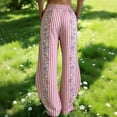 thumbnail image 5 of ClodeEU Womens Floral Pint Wide Leg Pants with Pockets,Elast Waist Casual Loose Cozy Pant Pink,Womens Plus S, 5 of 6