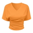 thumbnail image 4 of Korean Style Design Short Sleeve T Shirt Casual Loose Fit Pure Basic Top Summer Arrival Women's Tee Shirts for Women Casual, 4 of 4