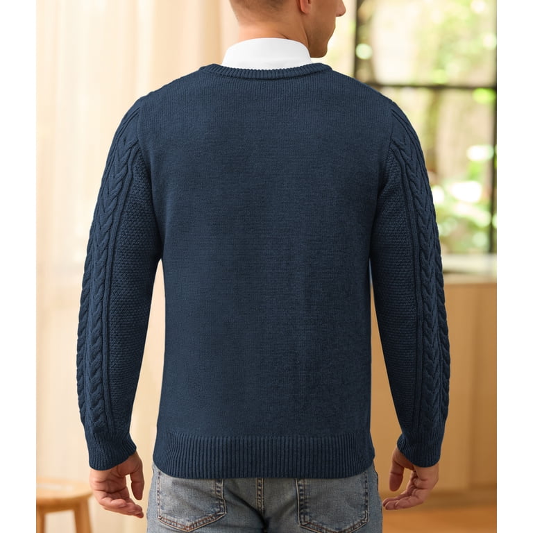 QDG Men's Cable Knit Pullover Sweater photo 4