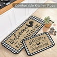 thumbnail image 3 of White Plaid Buffalo Rooster Kitchen Rugs and Mats Set 2 Piece Non Slip Washable Runner Rug Set of 2 for Floor Kitchen Laundry Home Decorative Welcome, 3 of 6