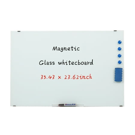 Ktaxon 35.43" x 23.62" Glass Dry Erase Board, Magnetic Tempered Glass Whiteboard