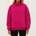 thumbnail image 5 of Womens Oversized Sweatshirts Turtleneck Pullover Long Sleeve No Hood Tops Fall Fashion Outfits 2025 Clothes Hot Pink S, 5 of 6