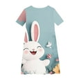 thumbnail image 3 of Riecok Easter Floral Ballet Dress for Girls 4-14 Years Spring Short Sleeve Round Neck Party Outfit with Ruffled Hem and Butterfly Patterns Multicolor 7-8 Years, 3 of 4