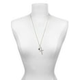 thumbnail image 3 of Delight Jewelry Silvertone Black Number - 4 I Have Plans for You Engraved Cross Zoey Necklace, 28", 3 of 4