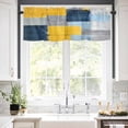 thumbnail image 5 of Blue Gray Yellow Oil Painting Valances for Windows Abstract Art Rod Pocket Curtain Valance Window Treatment Short Curtains for Kitchen Living Room, 42"x18", 5 of 5