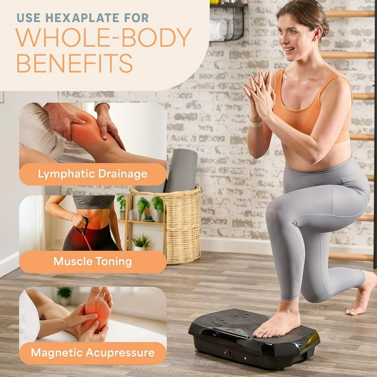 Lifepro HexaPlate Vibration Plate Exercise Machine with Magnetic Acupoints   Full Body Vibrating Platform for Weight Loss, Recovery & Toning  Quiet  Vibration Plate Machine for Home Fitness - Black - Walmart.com