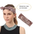 thumbnail image 4 of Linyer Exquisite Sports Headband Adjustable Multicolor Vintage Style Face Wash Headband Printing Valentines Day accessories for women Coffee, 4 of 4