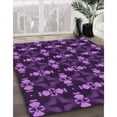 thumbnail image 3 of Ahgly Tapis Rond Lavable en Machine Intérieur Transitionnel Orchidée Foncée Violet, 3 Pieds Rond, 3 of 7