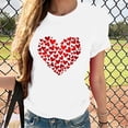 thumbnail image 1 of YLHFASHION T-Shirts de la Saint-Valentin pour Femmes 2025 Col Rond Manches Courtes T-Shirts Mode Imprimé Cœur jusqu'à 50 % de Réduction T-shirt Manches Courtes pour Femmes, 1 of 5