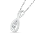 thumbnail image 2 of DGOLD 14kt White Gold Round White Diamond 3 Stone Infinity Pendant for Women (1/6 cttw), 2 of 3