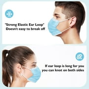 Face Mask Disposable Adults 3Ply Non-Woven with Nose Clip Ear Loop Blue 100 Pcs