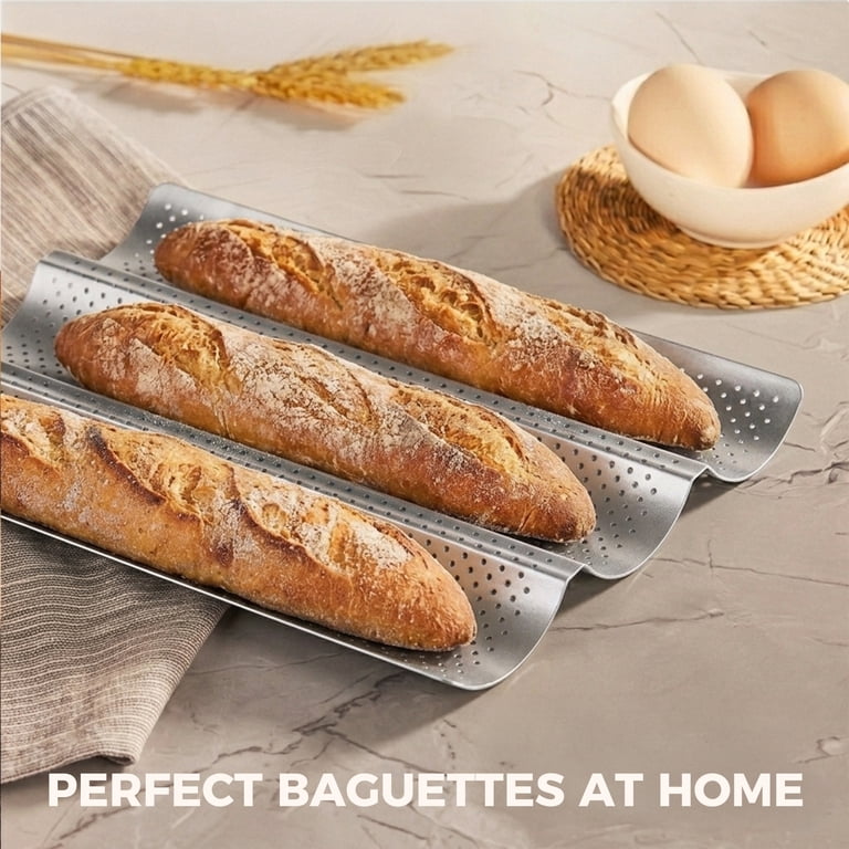 Kitessensu Perforated Baguette Pan, 3 Loaves 15" x 9" photo 4