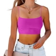 thumbnail image 5 of SROBPTY Womens Tank Tops Solid Cami Round Neck Padded Crop Shirts for Everyday Wear, 5 of 5