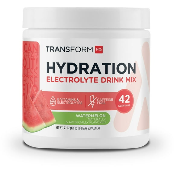 TransformHQ Hydration Electrolyte Drink Mix (Watermelon Flavored) - 42 Servings Per Container