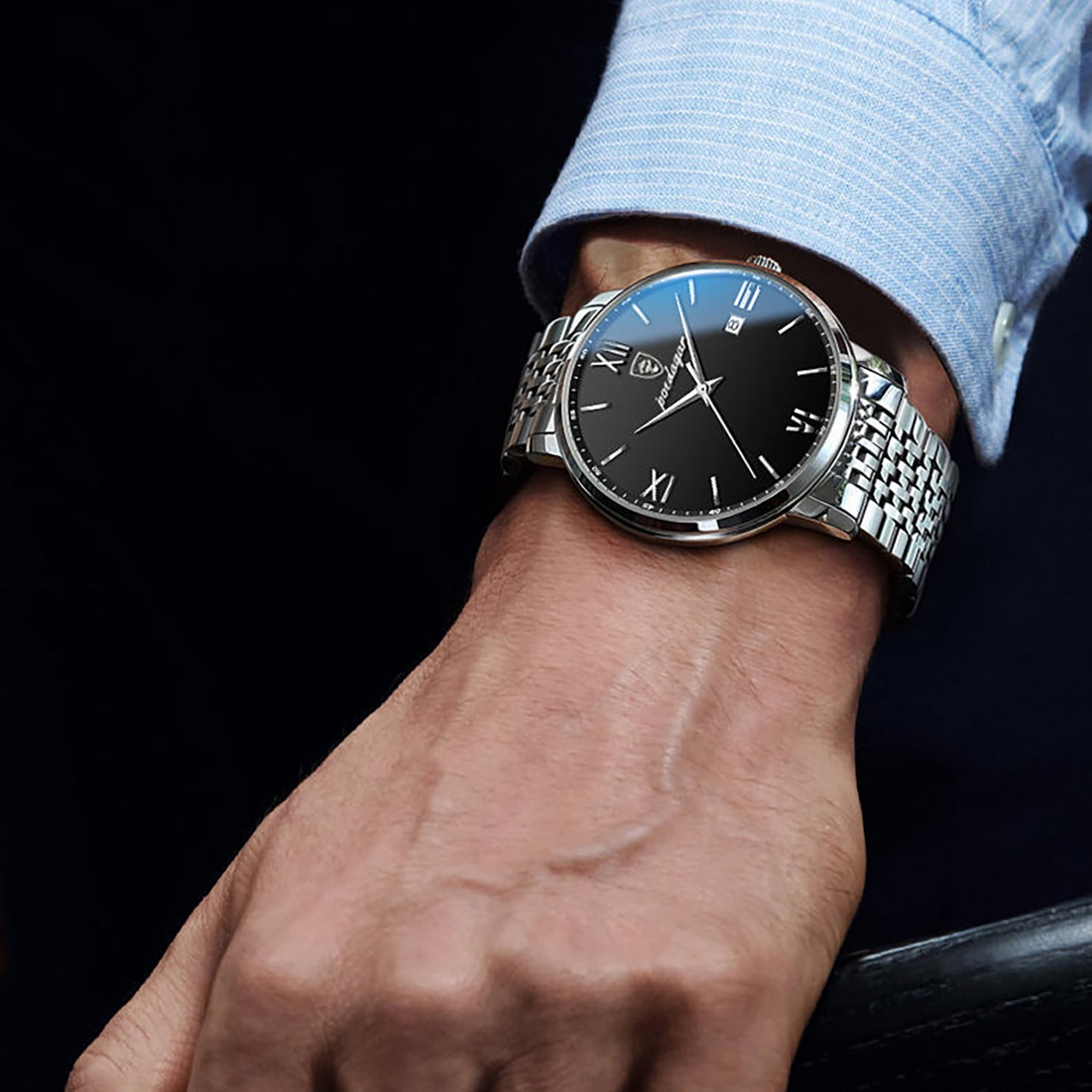 All-Purpose Men's Wrist Watch, Silver Tone, Analog with Chronograph, Waterproof, A Thoughtful Gift for Any Man