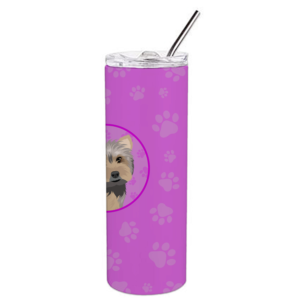 Carolines Treasures WDK1447TBL20 Yorkie Blue and Tan Design2 Stainless Steel 20 oz Skinny Tumbler Pink 20 oz multicolor