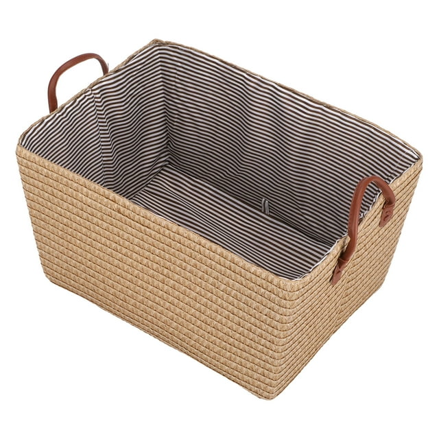 Collapsible Storage Bin, Multifunctional Suitable Size Exquisite Large Storage Basket Space Saving Folding For Books For Home Closet For Clothes Pale Yellow