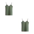 thumbnail image 2 of Qarigey Chaleco Camiseta sin mangas Sujetador incorporado Sin mangas Correa ajustable Camisones Ropa con hilos estirable Tops Todo-fósforo Verde SG 2Conjunto, 2 of 6