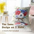 thumbnail image 5 of American Flag Poppy Flowers Pillow Covers 16x16 Inch Set of 2 Red Blue Poppies Jar Independence Day Square Pillowscase Cushion Cover for Sofa Couch Bedroom Living Room Home Decor, 5 of 6