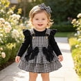 thumbnail image 4 of CAUYDY Little Baby Girl Clothing Newborn Ruffle Sleeve Romper Cute Sets 0 3 6 9 12 18 Months Toddler Photography Outfits Kids Suit Shower Christmas Gift Black Sizes 6-12 Months, 4 of 7