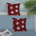 thumbnail image 5 of Merry Christmas Pillow Covers 18x18 Red Black Buffalo Plaid Decor Throw Pillows Case for Couch White Winter Snowflake Decorative Cushion Cases for Sofa Bed Decorations Set of 2, 5 of 6