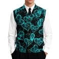 thumbnail image 5 of Valentine's Day Men's Sweater Vest V-Neck Sleeveless Heart Pattern Sweater Cardigan Loose Button up Knitted 2026 Spring Knitwear, 5 of 7