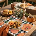 thumbnail image 4 of 100Fens Thanksgiving Pumpkin Placemats Plaid Table Decor Fall Table Mats for Holiday Kitchen Dining Room Decoration Reusable Washable, 4 of 7