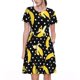 thumbnail image 1 of Easygdp Banana para Vestido Transpirable de Mujer, Vestido Suelto de Manga Corta con Pliegues y Bolsillos para el Verano, 1 of 6