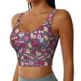 thumbnail image 2 of Pofeuu Doodles Wedding Print Sports Bra for Women Sexy Vest Yoga Running Gym Fitness Crop Bras Tops-X-Large, 2 of 8