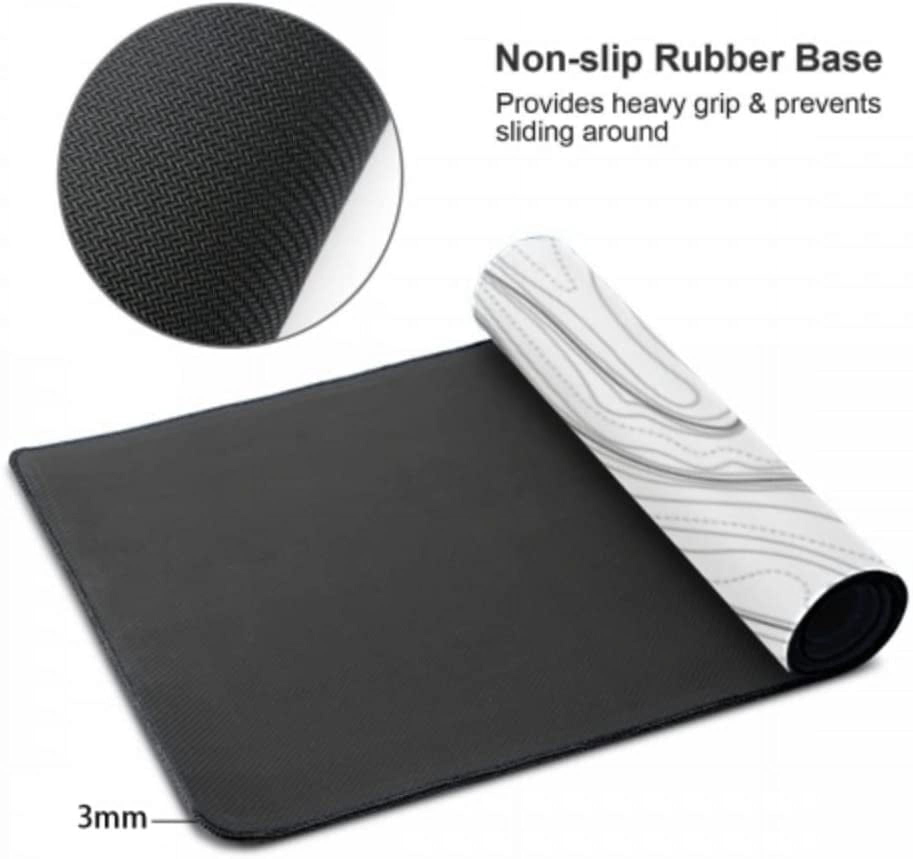 Large Gaming Mouse Pad 35.4 x 15.7 inches,White Topographic Design Extended Mousepad, Non-Slip Base, Water Resist Keyboard Pad, Desk Mat for Gamer, Office & Home