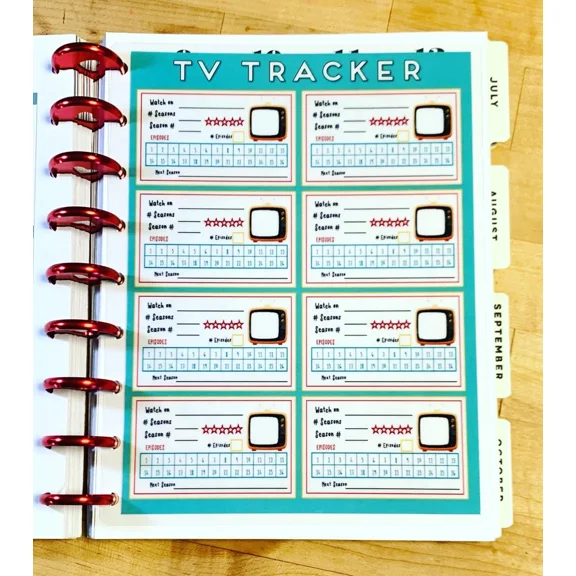 Tv Show Episodes Series Tracker Dashboard Insert 4 Use With Happy Planner