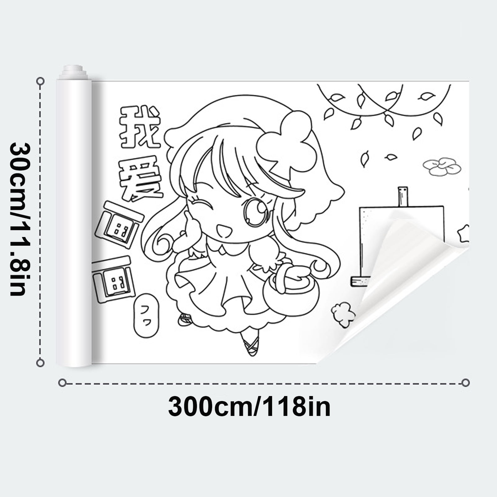Gneric 2 pcs children's drawing roll, 118 12.35 inch coloring paper roll  diy painting drawing paper, drawing roll paper for kids, st