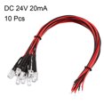thumbnail image 2 of Luz LED preconectada, DC 24V 20mA - Bombilla redonda blanca preconectada de 5 mm para fiestas en barcos (10 PCS), 2 of 4