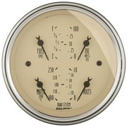 Autometer 1812 Antique Beige Quad Gauge 3-3/8" 240 Ohm-33 Ohm Full Electric