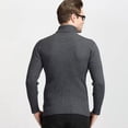 thumbnail image 5 of Suéter de cuello alto para hombre de otoño e invierno, suéter básico con patrón vertical de color sólido informal para hombre, 5 of 5