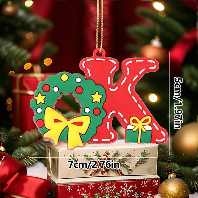 Decoraciones Del Árbol de Navidad 26 Piezas Set de Decoración Del Árbol de Navidad Incluye Mayúsculas Letras Inglesas Ornamentos Del Árbol de Navidad