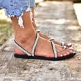thumbnail image 7 of Flat Sandals for Women, Flip Flop Thong Beach Shoes Summer Slide Sandals Strappy Gladiator Leather Slippers Open Toe Slip On, 7 of 7