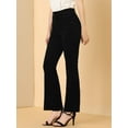 thumbnail image 4 of Unique Bargains Women's Corduroy Flare Pants Elastic High Waist Bell Bottom Trousers XL Black, 4 of 6