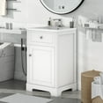 thumbnail image 2 of Bellemave 20" Bathroom Vanity Set with Sink and 2-tier Storage Rack Bathroom Cabinet with Soft Closing Door and Adjustable Shelves Free Standing Single Basin Vanity (20”, 2-tier Storage Rack), 2 of 12