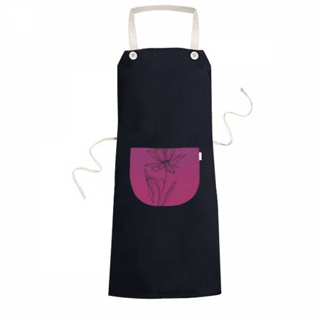 

Black Line Lotus Flower Flower Apron Bib Sarong Cooking Baking Kitchen Pocket Pinafore