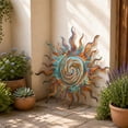 thumbnail image 3 of Colorful Metal Sun Wall Art, Spiral Wall Decor for Patio or Garden, 3 of 7