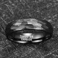 thumbnail image 4 of 6mm Hammered Tungsten Rings for Unisex Wedding Engagement Bands Black Brushed Size 7-12, 4 of 6