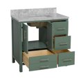 thumbnail image 6 of California 36" Bathroom Vanity with Sage Green Cabinet and Carrara Marble Top, 6 of 6