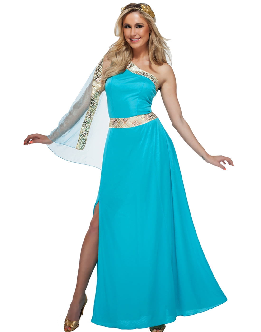 The Blue Goddess Womens Greek Grecian Roman Toga Halloween Costume