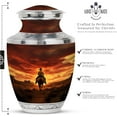 thumbnail image 2 of Cowboy Urn - Cremation Keepsakes For Ashes - Large Urns For Human Ashes Adult Male - Burial Urn For Adult Human Ashes - Keepsake Urn For Human Ashes - Urn For Ashes (Combo - 10" & 3", 5 Pcs), 2 of 5