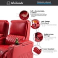 thumbnail image 5 of Weilianda Astronaut Zero Gravity Home Theater Seating Top Grain Leather Recliner Sofa Power Headrest Footrest with Carbon Fiber Tray Table, Tablet Stand, Cup Holders Row of 2 Loveseat Red, 5 of 5