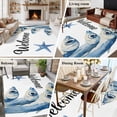 thumbnail image 6 of Ocean Blue Fish Area&nbsp;Rug 5x8ft Welcome Nautical Sea Watercolor Fish Starfish Non-Slip&nbsp;Washable Square&nbsp;Rugs Soft Felt Indoor Floor Mat for Bedroom Kitchen Living Room Bathroom, 6 of 9
