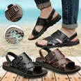 thumbnail image 6 of Quealent Adult Men Sandal Extra Wide Sandals for Men with Feet Men Summer Two Wear Buckle Strap Casual Open Toe Flat Mens Beach Sandals Size 8 Black 9.5, 6 of 7